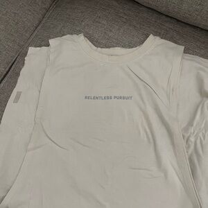 ASRV White Sleeveless Top with RELENTLESS PURSUIT